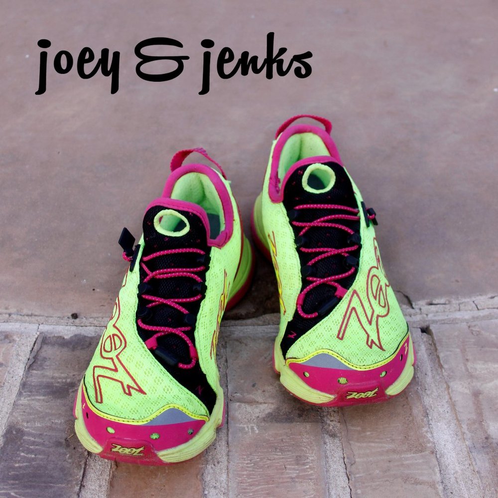 Zoot Triathlon Yellow Pink Black Ultra TT 7.0 Running Sneakers Shoes Sz 10.5